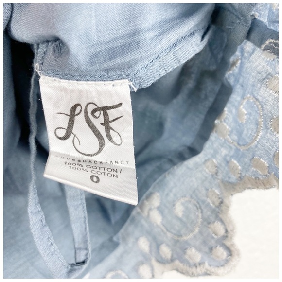 LoveShackFancy Beach Mini Skirt‎ in Denim Size 0/XS - Picture 9 of 11